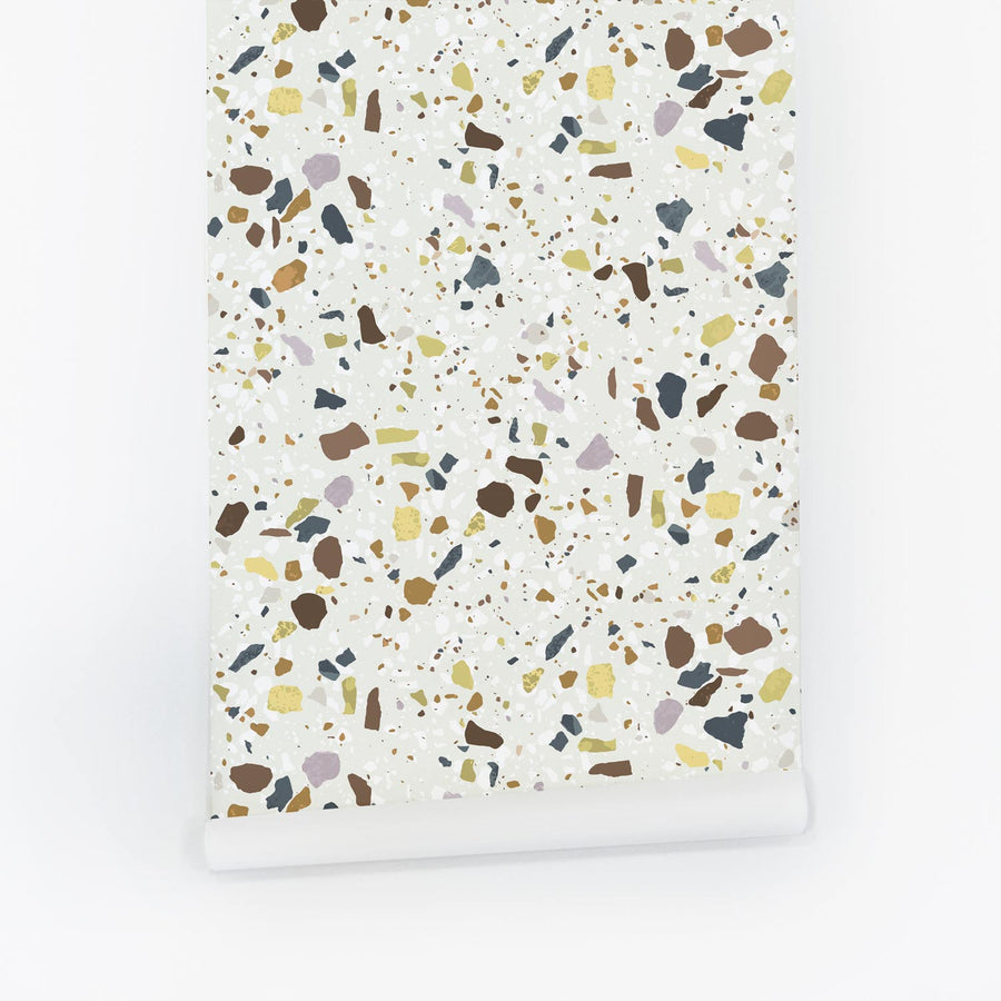 Fall Color Terrazzo Removable Wallpaper