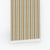 Tiny Neutral Stripes Grasscloth Wallpaper