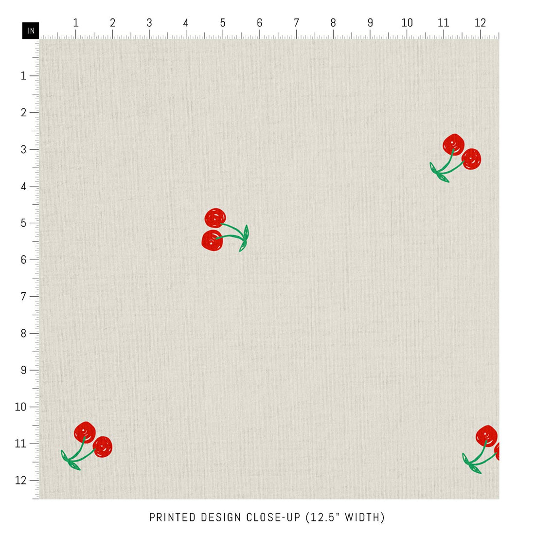 Tiny Cute Cherries Printed Fabric