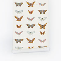Vintage african style butterfly wallpaper