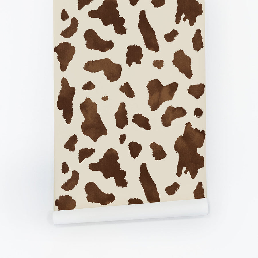 Watercolor Cow Print Wallpaper