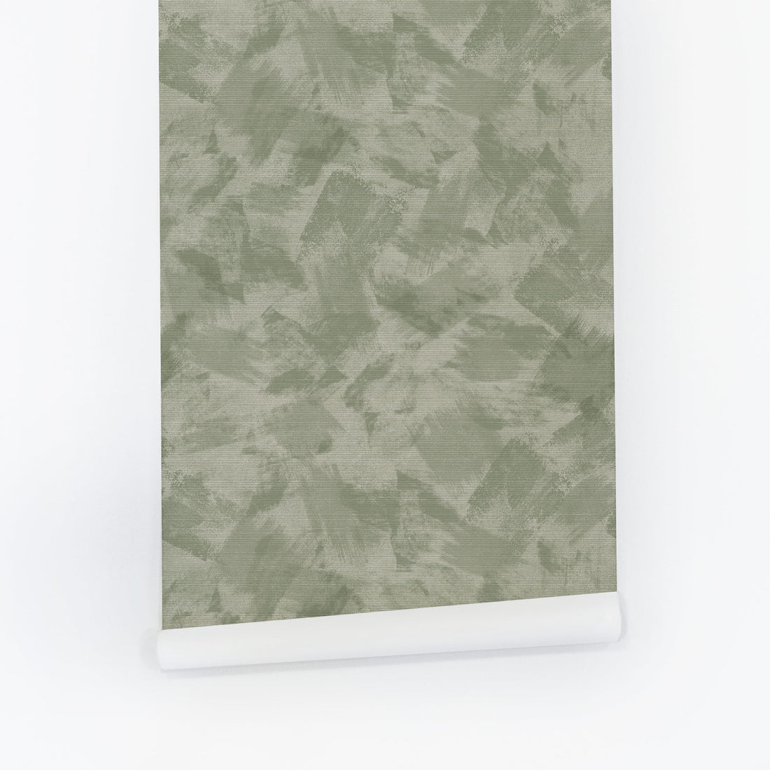 Green Limewash Grasscloth Wallpaper