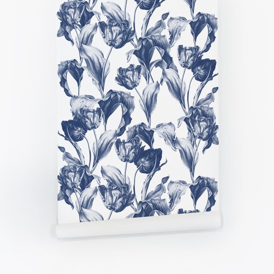 Garden Of Blue Tulips Removable Wallpaper