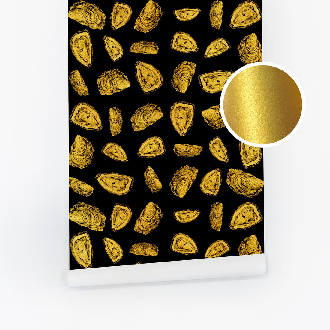 Gold Abstract Oysters Removable Wallpaper