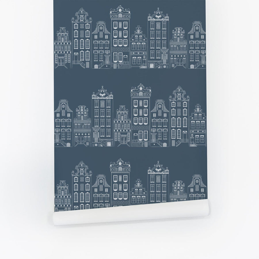 London Townhouse Pattern Removable Wallpaper