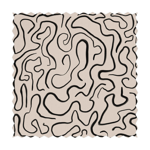 Tessuto stampato con linee funky nere