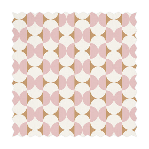 Tessuto stampato con motivo geometrico rosa