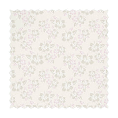 Muted pink hibiscus print fabric swatch with tonal tropical floral pattern