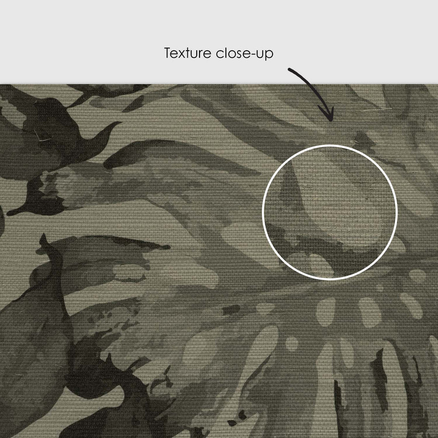 Dark Monstera Leaves Grasscloth Wallpaper
