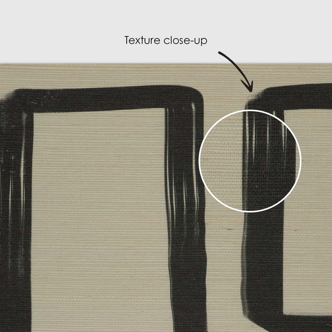 Geometric Line Art In Black Grasscloth Wallpaper