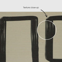 Geometric Line Art In Black Grasscloth Wallpaper