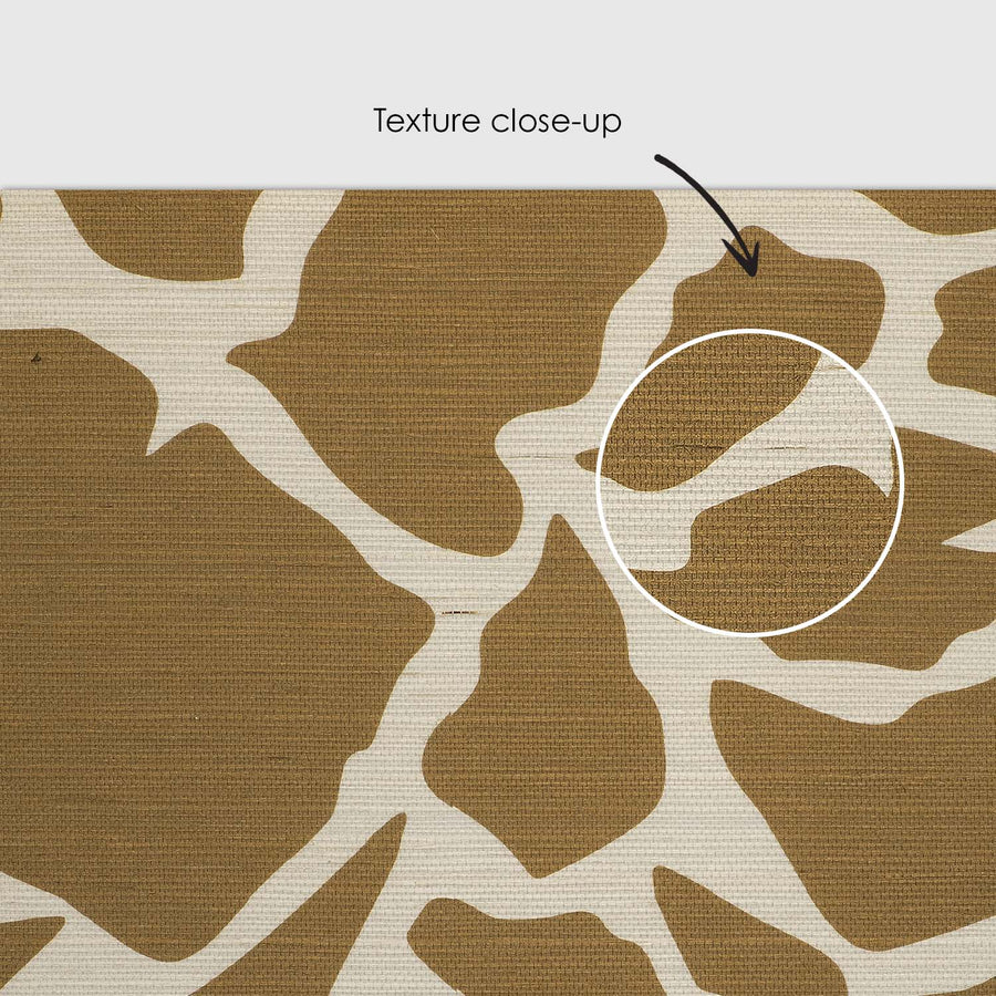 Giraffe Design Grasscloth Wallpaper