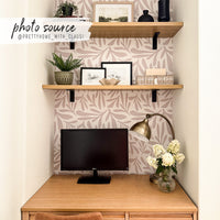 Hazelnut Color Floral Wallpaper