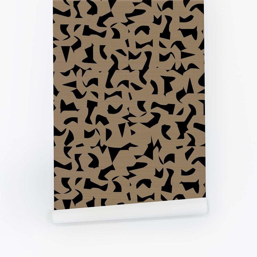 Abstract Geometric Pattern Grasscloth Wallpaper