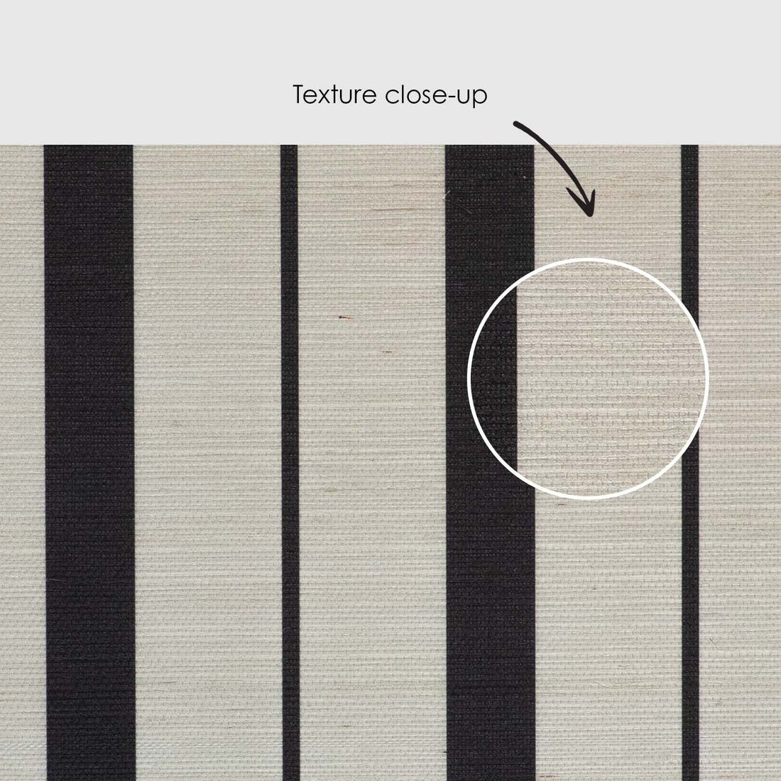 Black Retro Lines Grasscloth Wallpaper