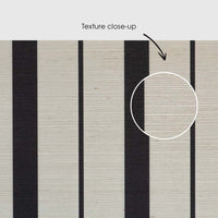 Black Retro Lines Grasscloth Wallpaper