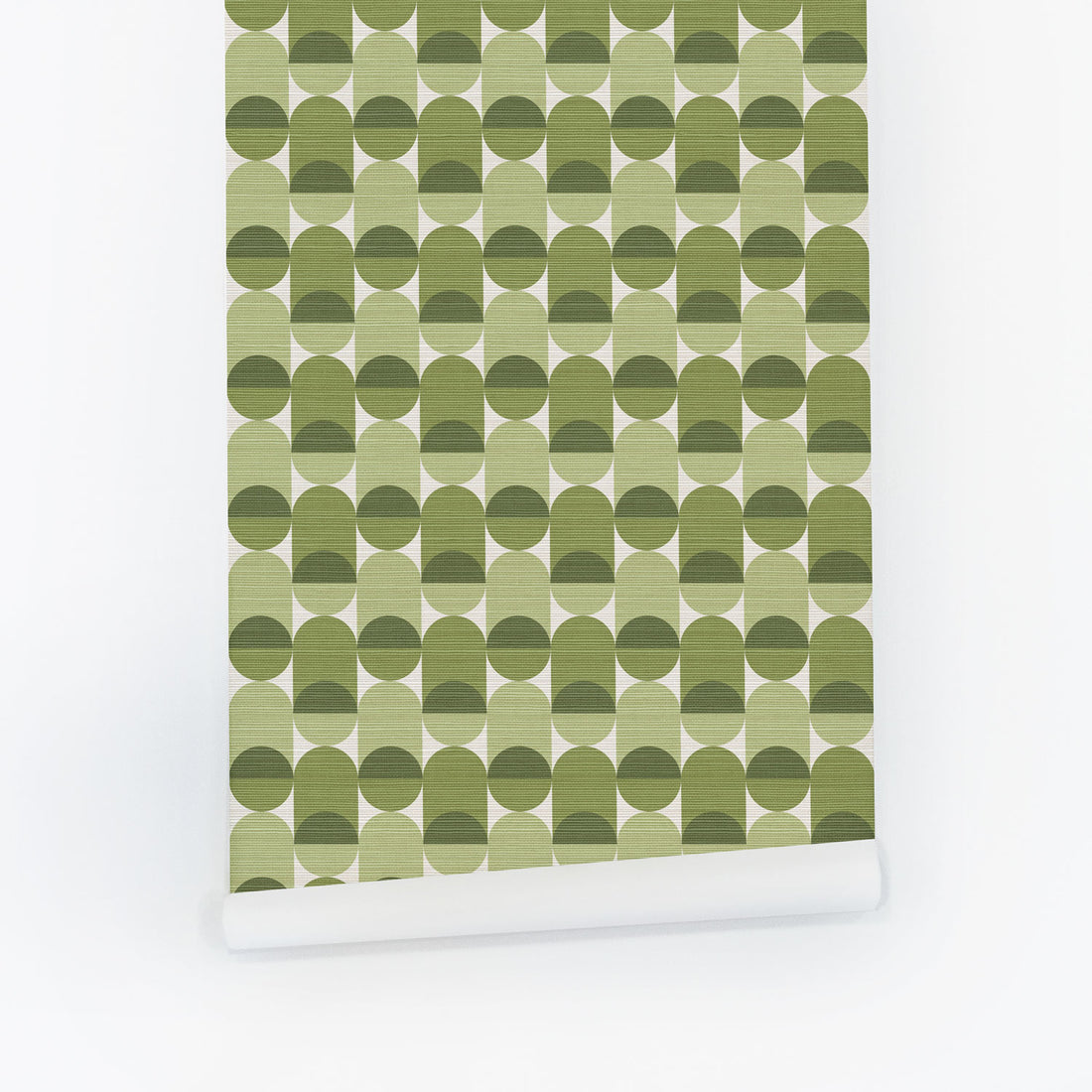Mini Retro Grasscloth Wallpaper In Pickle Green