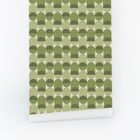 Mini Retro Grasscloth Wallpaper In Pickle Green