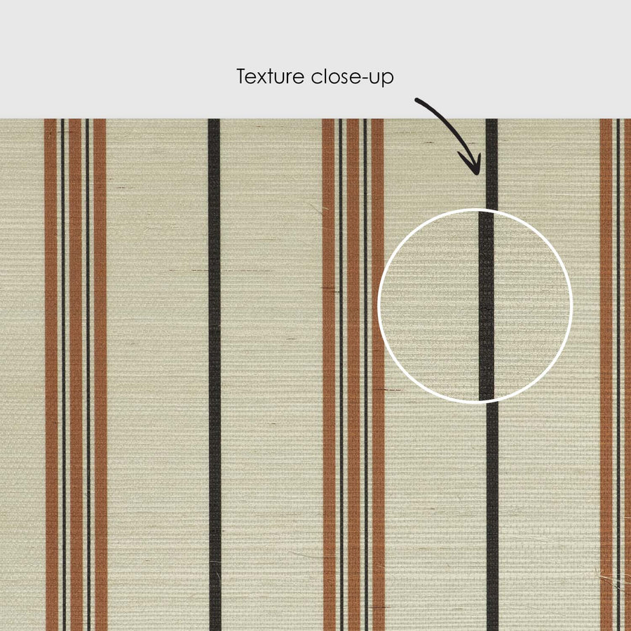 Tiny Neutral Stripes Grasscloth Wallpaper