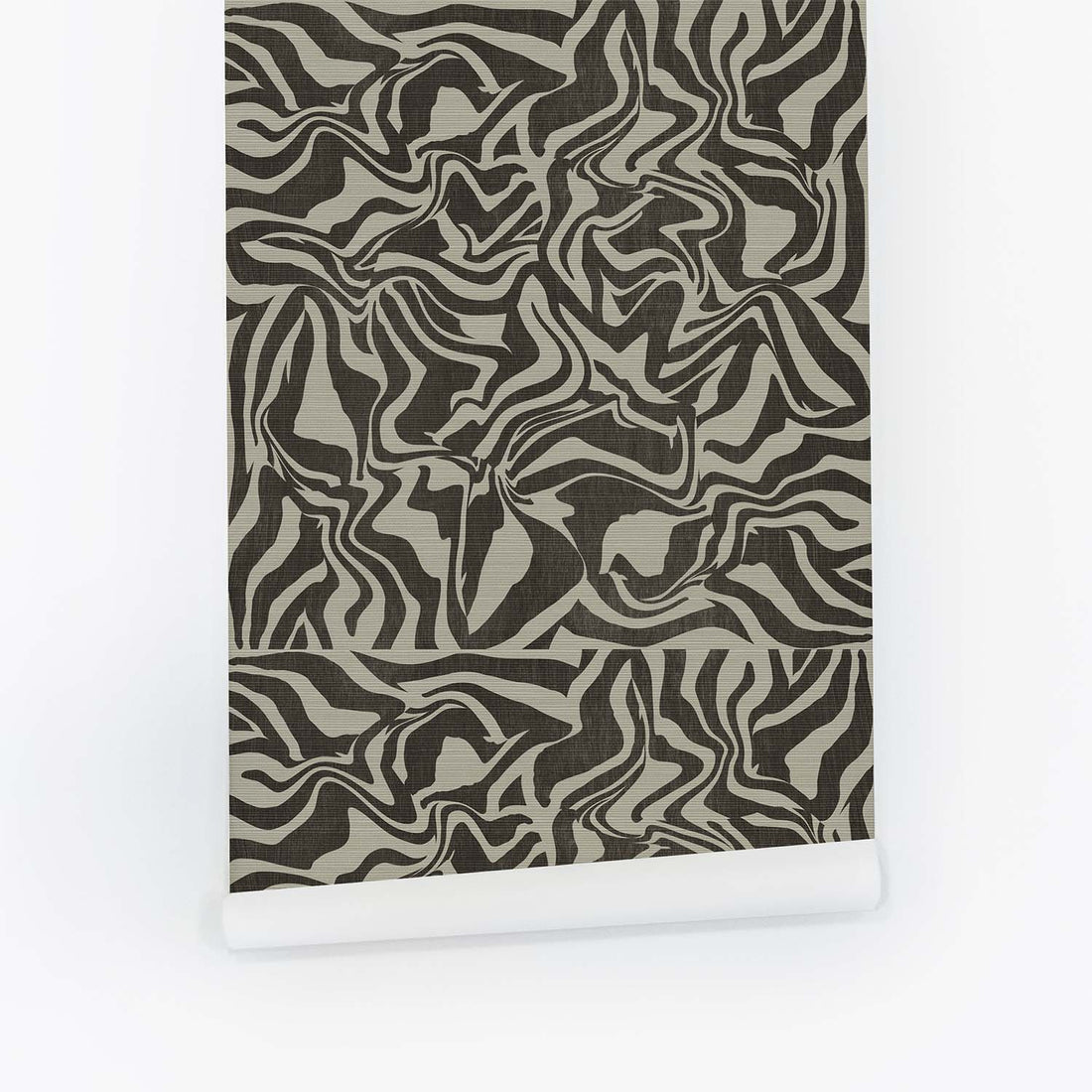 Wooden Zebra Pattern Grasscloth Wallpaper