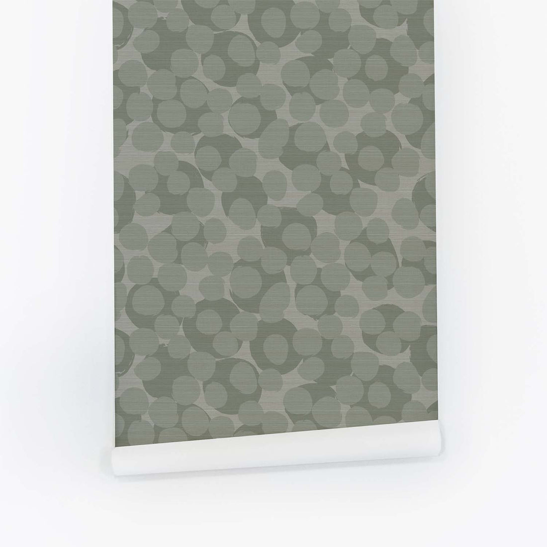 Light Sage Dots Grasscloth Wallpaper