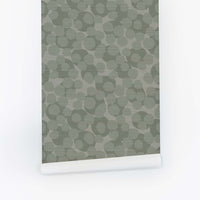 Light Sage Dots Grasscloth Wallpaper