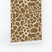 Giraffe Design Grasscloth Wallpaper