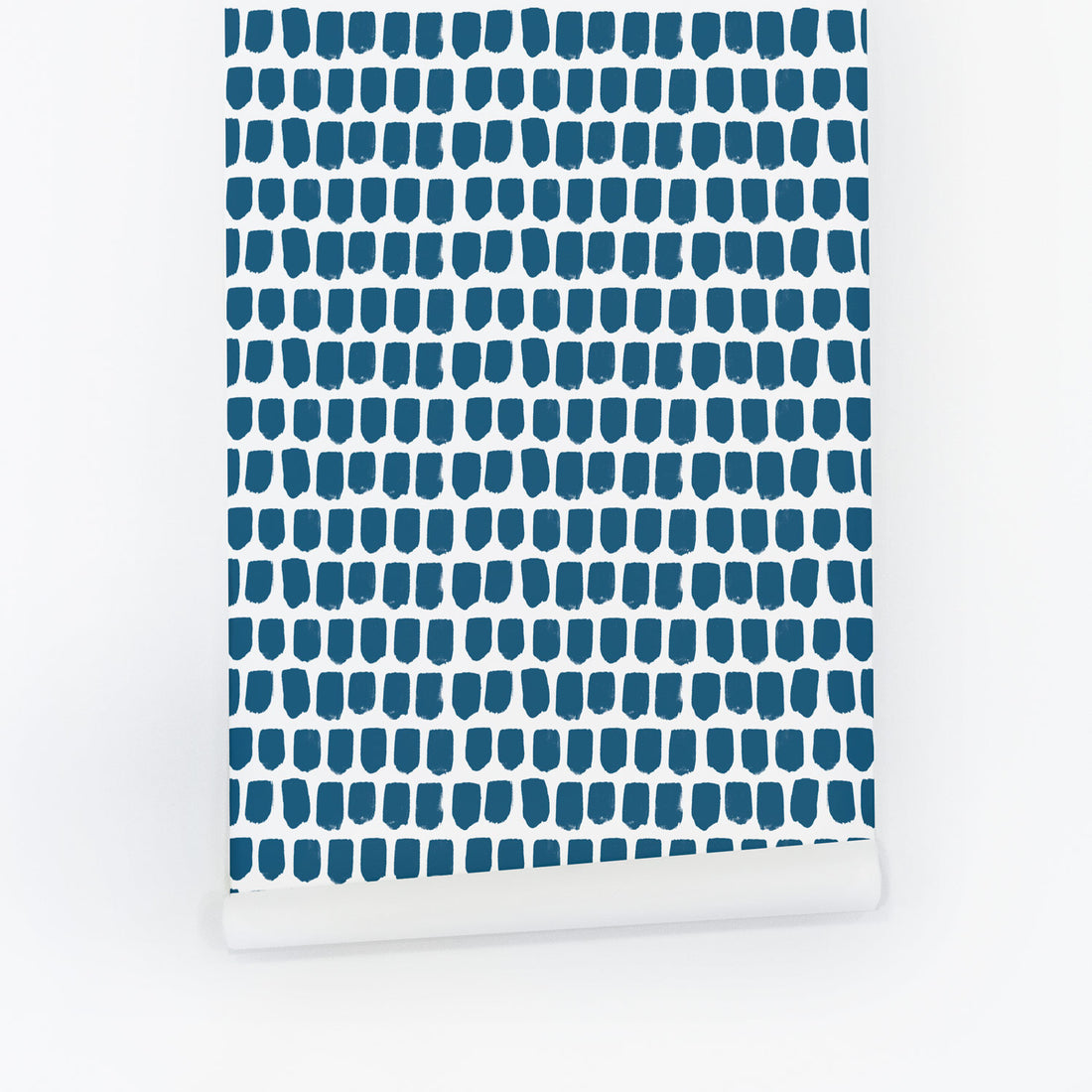 Blue Tiny Brush Removable Wallpaper In Petrol