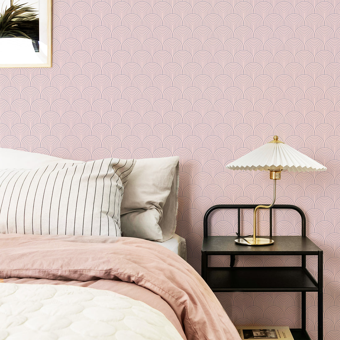 Pink Art Deco Tile pattern wallpaper