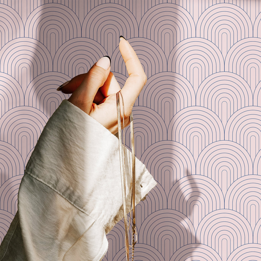 Pink Art Deco Tile pattern wallpaper