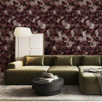 Aster Flower Grasscloth Wallpaper