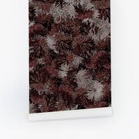Aster Flower Grasscloth Wallpaper