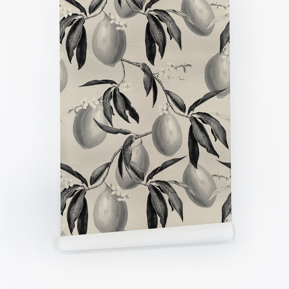 Black Lemon Design Silk Wallpaper