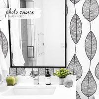 Black And White Stripy Leaves Wallpaper