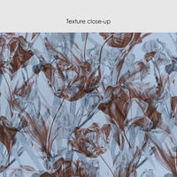 Blue Abstract Floral Silk Wallpaper