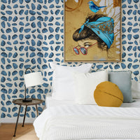 Blue Oysters Silk Wallpaper