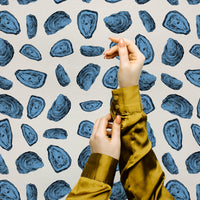 Blue Oysters Silk Wallpaper