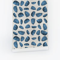 Blue Oysters Silk Wallpaper