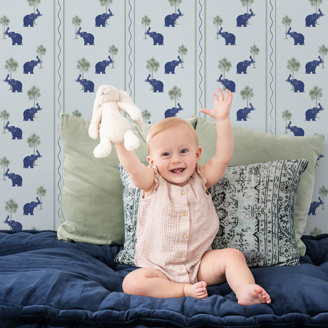 Blue Elephants Wallpaper