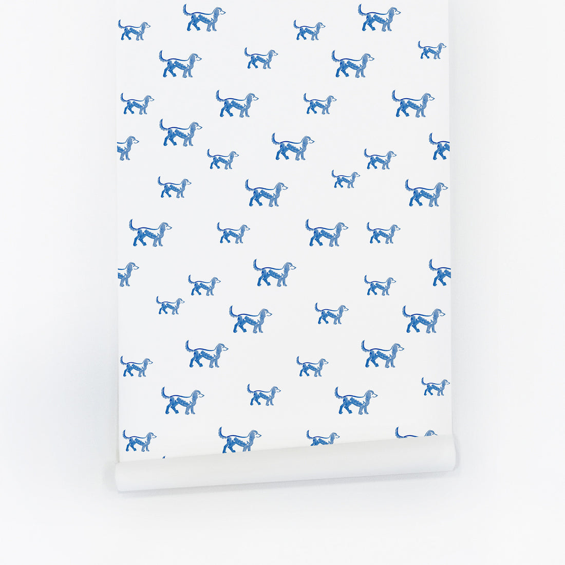 Blue Dog Pattern Wallpaper