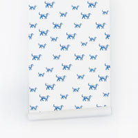 Blue Dog Pattern Wallpaper