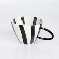 Handmade Porcelain Cup "Bold Lines"