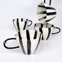 Handmade Porcelain Cup "Bold Lines"