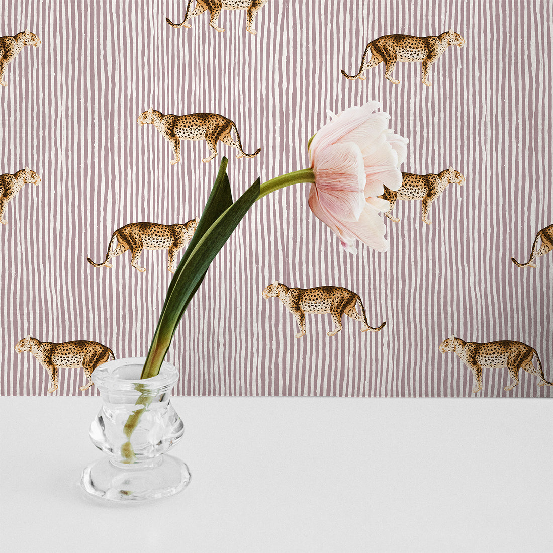 Bold Leopard Design Silk Wallpaper