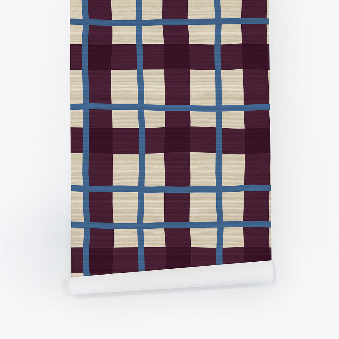 Bold Plaid Grasscloth Wallpaper