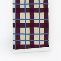 Bold Plaid Grasscloth Wallpaper