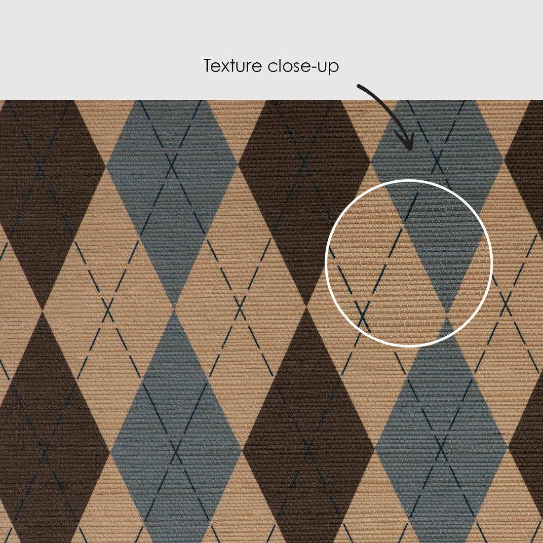 Brown Argyle Grasscloth Wallpaper