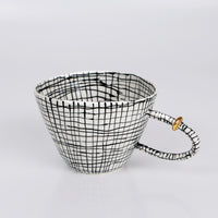 Handmade Porcelain Cup "Tiny Checkers"