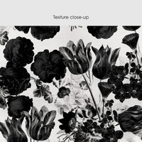 Classic Black Vintage Flowers Silk Wallpaper