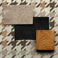 Brown Houndstooth Plaid Grasscloth Wallpaper